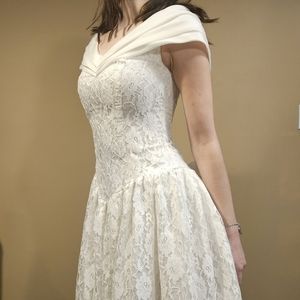 LORIANNE Tea Length Vintage Wedding Dress